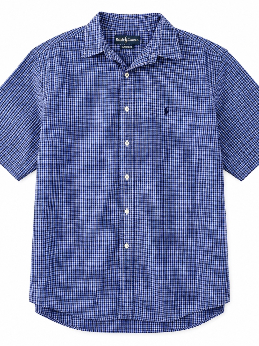 Ralph Lauren Men’s Large Gingham Check Short Sleeve Button Up Shirt
